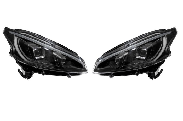 Set faruri tuning Peugeot 208, 04.2015, partea stanga+dreapta, Taiwan, cu indicator led; cu &amp;quot; lumina timp de zi&amp;quot; tip LED; cu lumina de