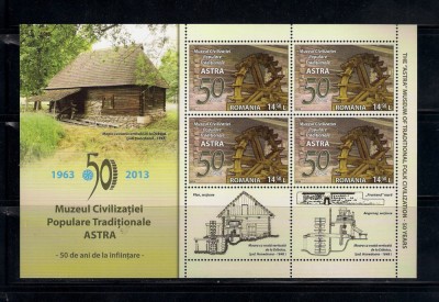 ROMANIA 2013 - MUZEUL ASTRA - 50 ANI, MINICOALA, MNH - LP 2001b foto