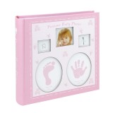 Album foto Baby Personalizabil 200 poze 10-15 cu Amprente Bebelus cutie - Roz, ProCart