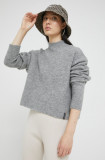 Cumpara ieftin Superdry pulover femei, culoarea gri, cu turtleneck