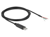 Cablu USB 2.0 DELOCK 90428, USB A mufă aurită 2m negru 26AWG