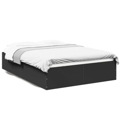 vidaXL Cadru de pat, negru, 120x200 cm, lemn prelucrat foto