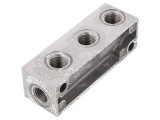 Bloc ramificator de presiune 0-16bar din aluminiu - 1 intrare si 3 iesiri