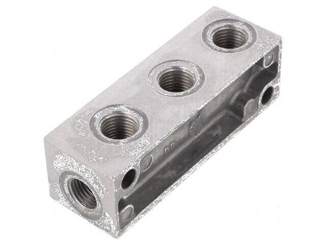 Bloc ramificator de presiune 0-16bar din aluminiu - 1 intrare si 3 iesiri