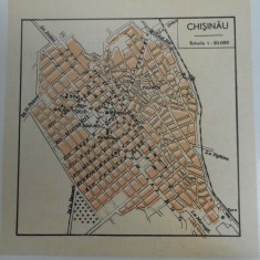 Harta Chisinau, 1920, 13x12 cm, scara 1:30.000