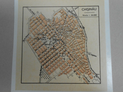 Harta Chisinau, 1920, 13x12 cm, scara 1:30.000 foto