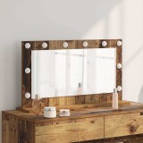 VidaXL Oglindă de toaletă Lemn vechi Lemn, Sticlă 80 x 45 x 18 cm