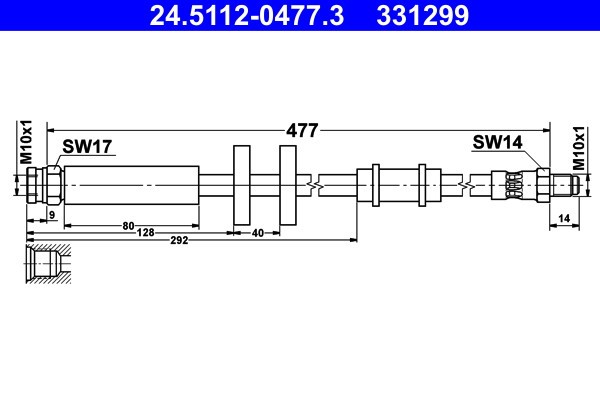 ATE 24.5112-0477.3 Furtun frana