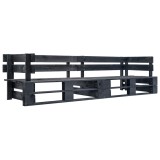 Cumpara ieftin Canapea de gradina cu 2 locuri din paleti, negru, lemn