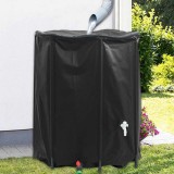 Rezervor apă pliabil 1250L vidaXL, PVC, negru,robinet, pentru irigații, gradină, ploaie