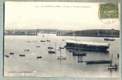 AD 137 C. P. VECHE -LA TRINITE SUR-MER -LA RADE ET LE PONT-FRANTA -CIRCULATA1919 foto
