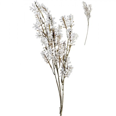 Crenguță Decorativă Artificială, 52cm, Culoare Albă, Material Plastic foto