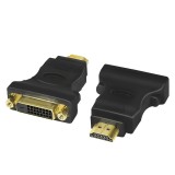 ADAPTOR video LOGILINK, HDMI (T) la DVI-D DL (M), conectori auriti, rezolutie maxima Full HD (1920 x 1080) la 60 Hz, negru, &quot;AH0002&quot; (timbru verde 0.0