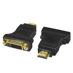 ADAPTOR video LOGILINK, HDMI (T) la DVI-D DL (M), conectori auriti, rezolutie maxima Full HD (1920 x 1080) la 60 Hz, negru, &amp;quot;AH0002&amp;quot; (timbru verde 0.0 foto