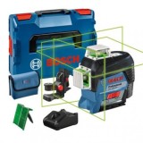 Bosch GLL 3-80 CG + BM1 Nivela laser cu linii, 30m, receptor 120m, precizie 0.2mm/m + 1 x Acumulator GBA 12V 2.0Ah + Incarcator rapid GAL 1230 CV + L-