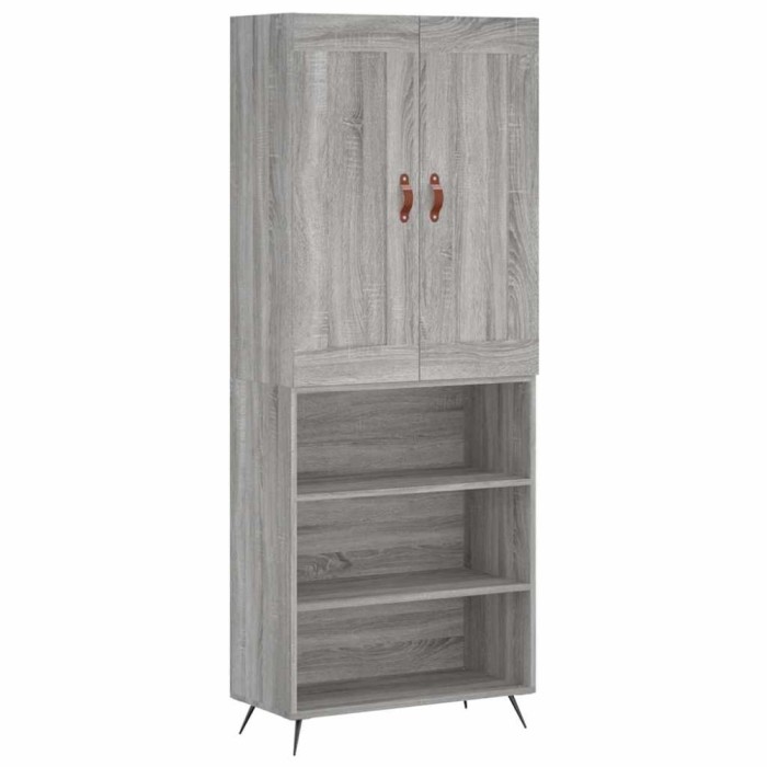 Dulap inalt, gri sonoma, 69,5x34x180 cm, lemn compozit
