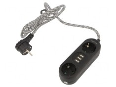 Prelungitor 5 Prize 250V 16A Negru LPS262U