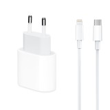 Incarcator PCS A2347 compatibil cu iPhone Apple, cu cablu de date, Type-C la tip Lightning, Fast charge 20W, 1m