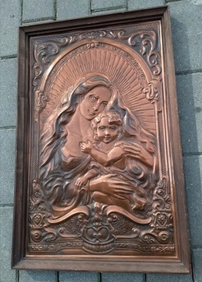 Un superb basorelief,tablou realizat integral din cupru foto