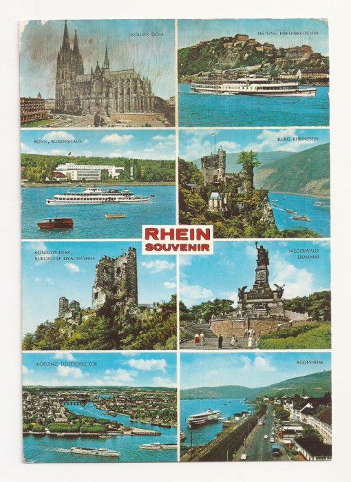 FG3 - Carte Postala -GERMANIA - Rhein Souvenir, circulata 1980