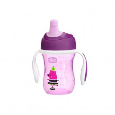 Biberon cu cioc si manere 200 ml Chicco Training Cup 070008M, Mov foto