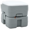 Toaleta Portabila Camping vidaXL, 10L Apa Curata &amp; 20L Deseuri, Gri, 36.5x41.5x37.5cm, 15L, Plastic, Baie/Exterior
