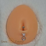 Cumpara ieftin Piercing Buric cu Fluture si Cercul Infinitului din Argint si Cristale Zirconia, Tija Subtire
