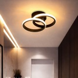 Lustra LED VERTEX CIRCULA 21W, 2 Cercuri, Rame Metalice, lLumina Rece/Calda/Neutra 3000K/4000K/6000K, Negru, Metal