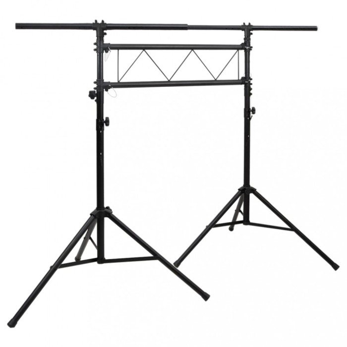 Gossi suport de reflector, negru, 238x115x(180-300) cm, otel