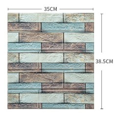 Set 10 Placi Tapet 3D 35 x 38 cm, 3 mm, 1.33 mp, Multicolor