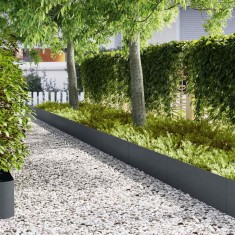 vidaXL Borduri pentru gazon 50 pcs Antracit 100 x 0.5 x 30 cm Oțel foto
