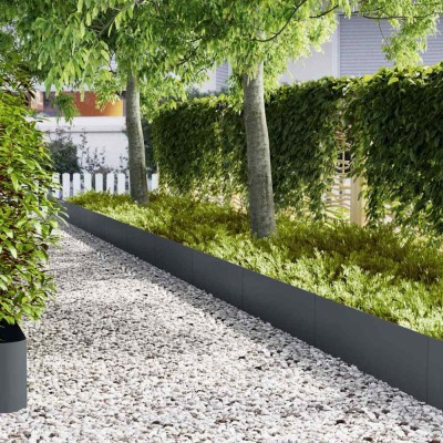 vidaXL Borduri de grădină 30 buc Antracit 100x0.5x30 cm din oțel. foto