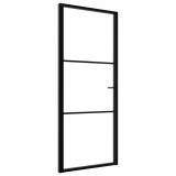 Cumpara ieftin Usa de interior, negru, 83x201,5 cm, sticla ESG si aluminiu
