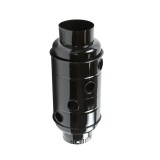 Burlan recuperator caldura, Roza Email, otel, D 120 mm, negru