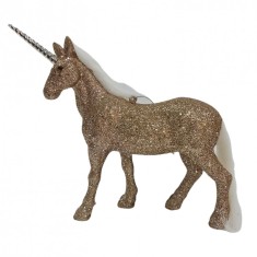 Ornament brad unicorn 15 cm Golden Glitter
