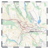 Harta decorativa pentru perete Iasi, Stil Clasic, 65x65 cm, PVC rezistent la apa