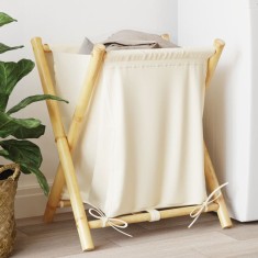 vidaXL Coș de rufe, alb crem, 45x55x63,5 cm, bambus 368035