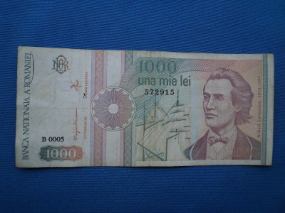 1000 LEI 1991 SERIA B0005 FARA PUNCT FF RARA foto