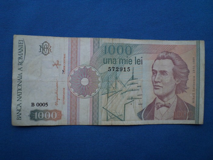 1000 LEI 1991 SERIA B0005 FARA PUNCT FF RARA