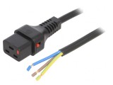 Cablu IEC C19 Mamă 2m cu Blocare Negru