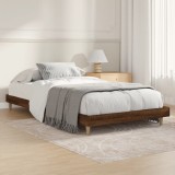 VidaXL Cadru pat fără saltea stejar maro, 90x200 cm, lemn prelucrat