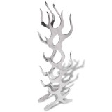 Cumpara ieftin Raft pt. vinuri din aluminiu argintiu, forma flacara, 9 sticle