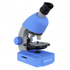 Microscop optic Bresser Junior 40x-640x, lampa LED, Albastru foto