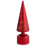Brad Craciun rotativ sticla rosie aurie cu led II &Oslash; 9 cm x 31 H
