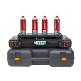 Pachet aragaz camping cu 2 ochiuri, aprindere electrica, putere 2x2.3kw, cu tava gril, spatula, cleste si cutie de transportat + 4 butelii 410ml / ZTS