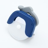 Cutit circular pentru pizza flippy, 11.5 x 12.5 cm, otel inoxidabil si plastic, capc protectie lama, albastru