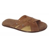 Papuci barbati din piele naturala maro bufu - BRD312MB