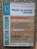 STUDII SI CRONICI LITERARE-POMPILIU CONSTANTINESCU