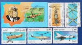 Cambodgia (1993) - Serie completă Timbre + Coliță "Istoria Aviației / Elicoptere și Autogire" (Obliterat / Ștampilat Phnom Penh) VRT1