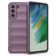 Husa pentru samsung galaxy s21 fe 5g, antisoc, margini striatii, magic shield, purple foto